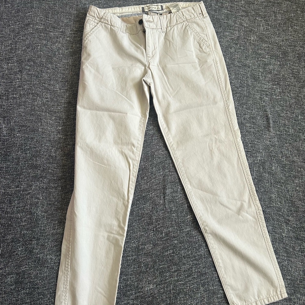 Abercrombie & Fitch Cream Chinos Classic Cotton Twill